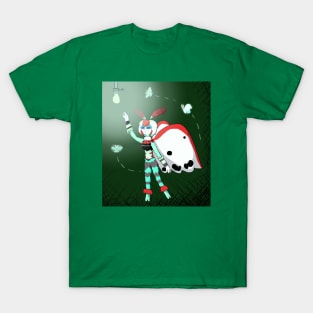 Mothwoman (mint, red, and black) T-Shirt